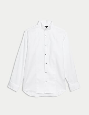 

Mens M&S SARTORIAL Regular Fit Pure Cotton Double Cuff Dress Shirt - White, White