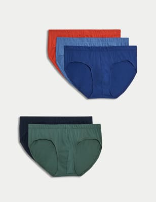 

Mens M&S Collection 5er-Pack Cool & Fresh™-Slips aus reiner Baumwolle - Multi, Multi