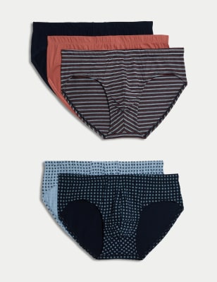 

Mens M&S Collection 5pk Cool & Fresh™ Pure Cotton Pattern Slips - Multi, Multi