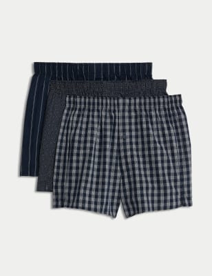 

Marks & Spencer 3pk Pure Cotton Assorted Woven Boxers (MALE, DARK NAVY, S)