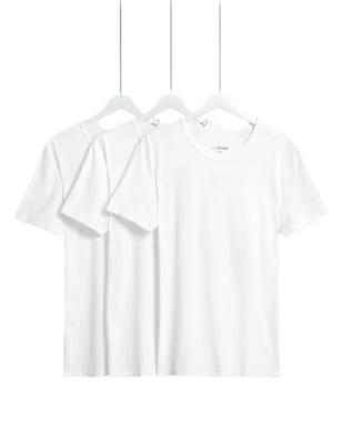 

M&S Collection Pack de 3 camisetas de algodón Cool & Fresh™Mens - White, White