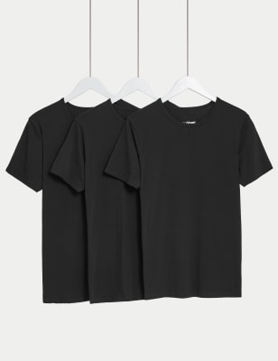 

Mens M&S Collection 3pk Cool & Fresh™ T-Shirt Vests - Black, Black