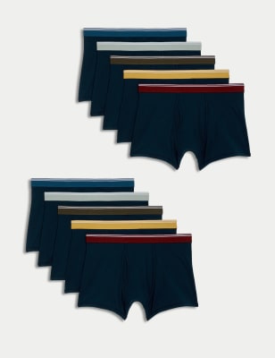 

Mens M&S Collection 10pk Cool & Fresh™ Trunks - Navy Mix, Navy Mix