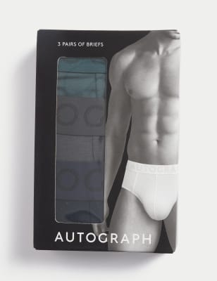 

Mens Autograph 3pk Supima Cotton Modal Supersoft Briefs - Navy Mix, Navy Mix