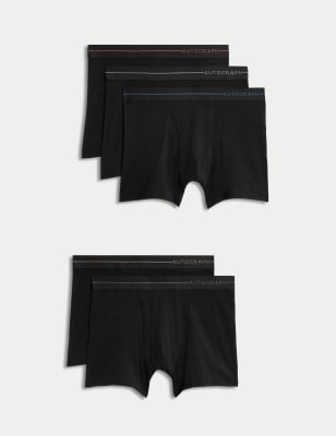 

Mens Autograph 5pk Supima® Cotton Blend Trunks - Black, Black