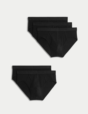 

Mens M&S Collection 5pk Cotton Stretch Cool & Fresh™ Briefs - Black, Black