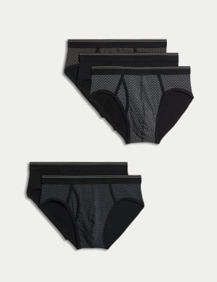 

Mens M&S Collection 5pk Cotton Rich Cool & Fresh™ Briefs - Black Mix, Black Mix