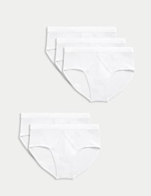 

Mens M&S Collection 5pk Essential Cotton Briefs - White, White