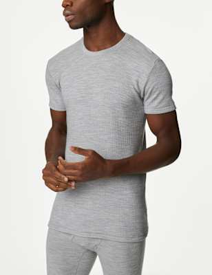 

Mens M&S Collection Heatgen™ Maximum Thermal Short Sleeve Top - Grey Marl, Grey Marl