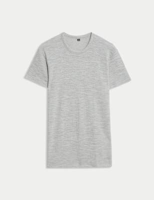 

Mens M&S Collection Heatgen™ Maximum Thermal Short Sleeve Top, Grey Marl