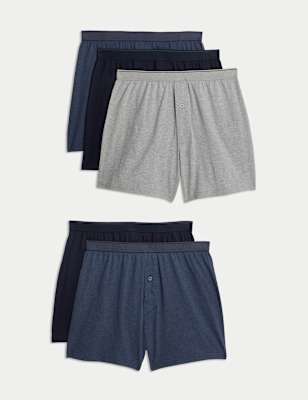 

Mens M&S Collection 5pk Pure Cotton Cool & Fresh™ Jersey Boxers - Denim Mix, Denim Mix