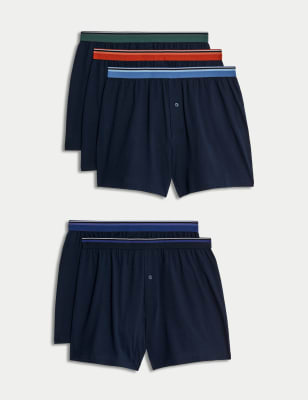 

M&S Collection Pack de 5 bóxers de punto Cool & Fresh™ 100 % algodónMens - Navy Mix, Navy Mix
