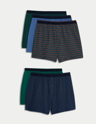 

Mens M&S Collection 5pk Pure Cotton Cool & Fresh™ Geometric Boxers - Green Mix, Green Mix
