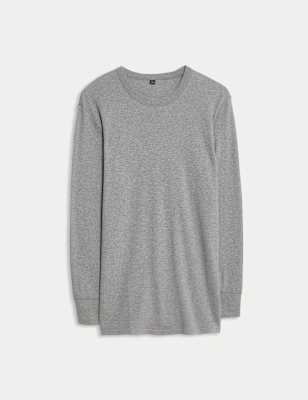 M&S Collection Men's Heatgen Medium Thermal Long Sleeve Top - Grey, Black,White,Grey,Evergreen