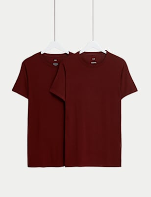 

M&S Collection Pack de 2 tops térmicos Heatgen™ de manga corta de calidez ligeraMens - Burgundy, Burgundy