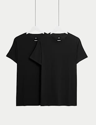 

Mens M&S Collection 2pk Heatgen™ Light Thermal Short Sleeve Top - Black, Black