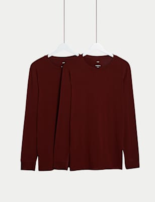 

Mens M&S Collection 2pk Heatgen™ Light Thermal Long Sleeve Tops - Burgundy, Burgundy