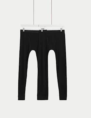 

Mens M&S Collection 2pk Heatgen™ Light Thermal Long Johns - Black, Black