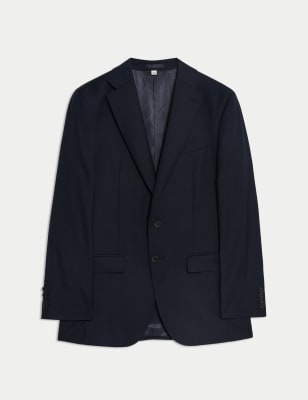 

Mens Autograph Tailored Fit Pure Wool Check Jacket - Dark Navy, Dark Navy