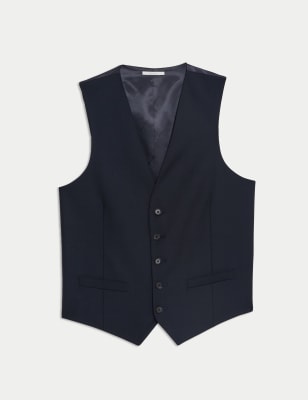 

Mens Autograph Pure Wool Check Waistcoat - Dark Navy, Dark Navy