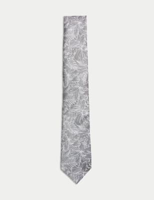 

Mens Autograph Floral Pure Silk Tie, Grey