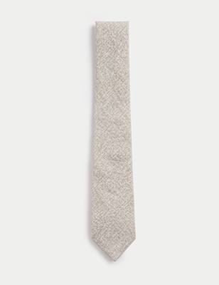 

Mens Autograph Linen Silk Blend Tie, Grey