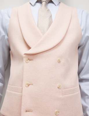 

Mens M&S Collection Wool Blend Double Breasted Waistcoat - Pale Pink, Pale Pink