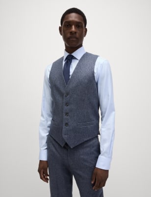 

Mens M&S Collection Wool Rich Donegal Waistcoat - Blue, Blue