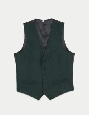 

Mens M&S Collection Wool Rich Donegal Waistcoat - Forest Green, Forest Green