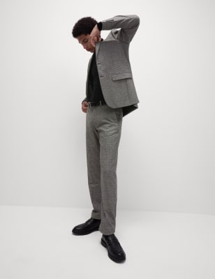 

Mens M&S Collection Schmal geschnittene Anzughose aus Wollmischgewebe - Black Mix, Black Mix