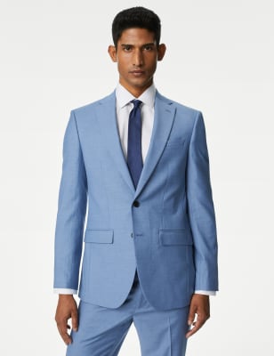 

Mens M&S Collection Slim Fit Stretch Suit Jacket - Blue, Blue