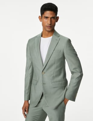 

Mens M&S Collection Slim Fit Stretch Suit Jacket - Sage Green, Sage Green