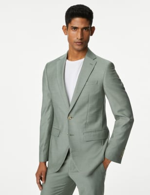 

M&S Collection Chaqueta de traje ajustada elásticaMens - Sage Green, Sage Green