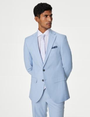 

Mens M&S Collection Slim Fit Stretch Suit Jacket - Sky Blue, Sky Blue