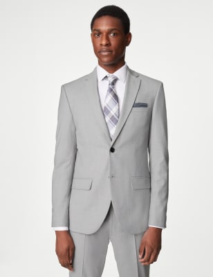 

Mens M&S Collection Slim Fit Stretch Suit Jacket - Light Grey, Light Grey