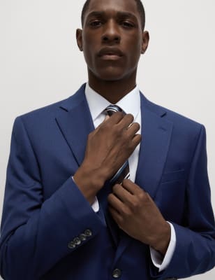

Mens M&S Collection Normal geschnittene Anzugjacke mit Stretchanteil - Dark Indigo, Dark Indigo