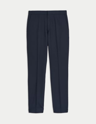 

Mens M&S Collection Slim Fit Elasticated Suit Trousers - Navy, Navy