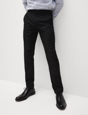 

Mens M&S Collection Slim Fit Elasticated Suit Trousers - Black, Black