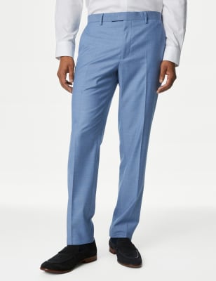 

Mens M&S Collection Slim Fit Stretch Suit Trousers - Blue, Blue