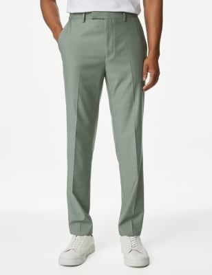 

Mens M&S Collection Slim Fit Stretch Suit Trousers - Sage Green, Sage Green