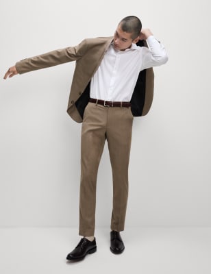 

M&S Collection Pantalón de traje slim elásticoMens - Light Brown, Light Brown
