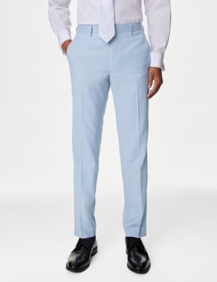 

Mens M&S Collection Slim Fit Stretch Suit Trousers - Sky Blue, Sky Blue
