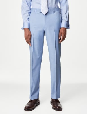 

Mens M&S Collection Regular Fit Stretch Suit Trousers - Sky Blue, Sky Blue