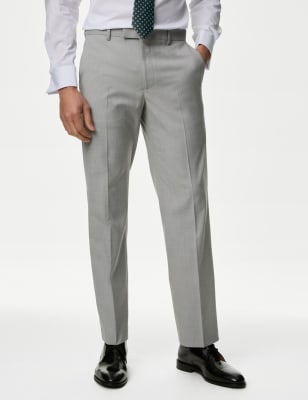 

Mens M&S Collection Regular Fit Stretch Suit Trousers - Light Grey, Light Grey