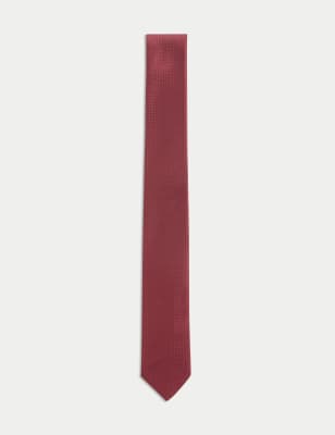 

Mens M&S Collection Skinny Geometric Tie - Burgundy, Burgundy