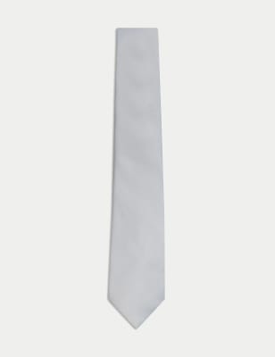 

Mens M&S Collection Machine Washable Tie, Silver
