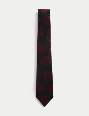 

Mens M&S Collection Floral Pure Silk Tie - Burgundy Mix, Burgundy Mix