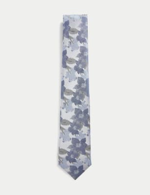 

M&S Collection Corbata floral 100% sedaMens - Azul Pálido, Azul Pálido