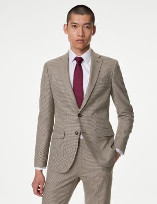 

Mens M&S Collection Slim Fit Puppytooth Stretch Suit Jacket - Multi/Neutral, Multi/Neutral