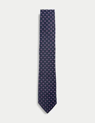 

Mens M&S Collection Slim Geometric Tie - Pink Mix, Pink Mix